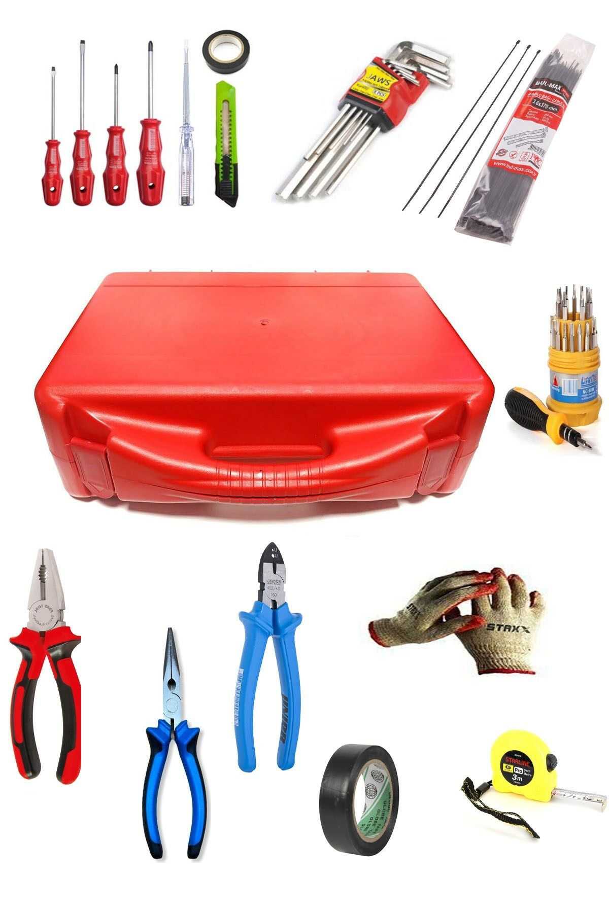 Stilmax 15 Çeşit 143 Parça + Full Double Boy Takım Çantası Dolu