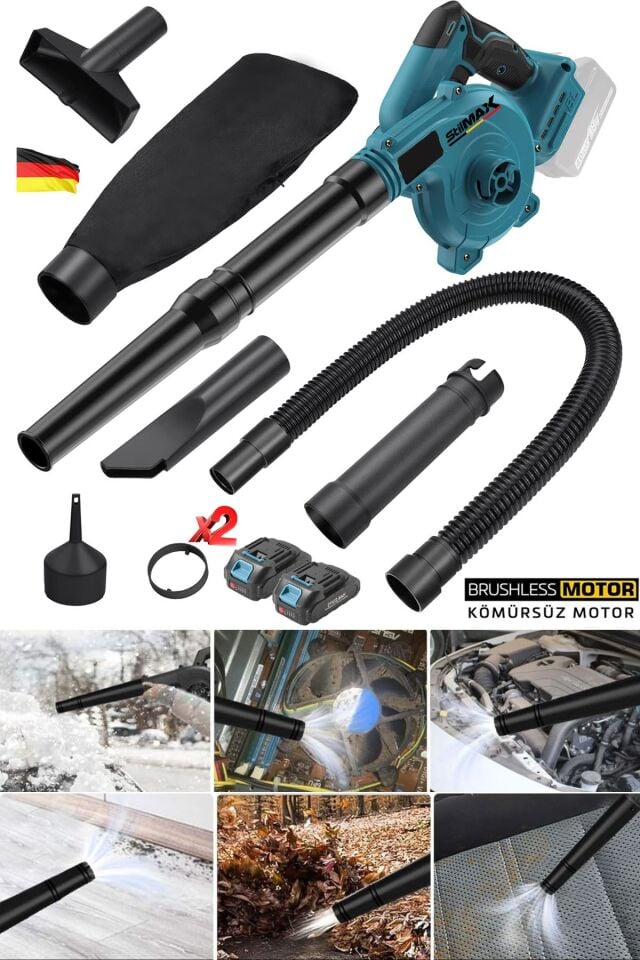 Germany 40V 10AH Hız Ayarlı Tek Akülü Şarjlı Hava Üfleyici Toz Toplayıcı Ve Yaprak Üfleme Makinesi