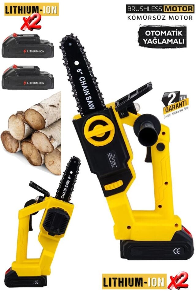 Kömürsüz Motor STK4021 Çelik Şanzıman 40VF Otomatik Yağlamalı x2 Çift Akü Dal Budama Testeresi