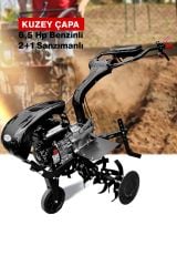 2+1 K Serisi K75X Titanyum Şanzıman 6.5HP Benzinli Çapalama Makinesi Bıçak ve Tekerlekle Dahil