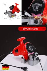 300W Tezgah Tipi Elektrikli Zincir Değirmeni 9000Rpm Saf Bakır Motor Testere Zincir Bileme