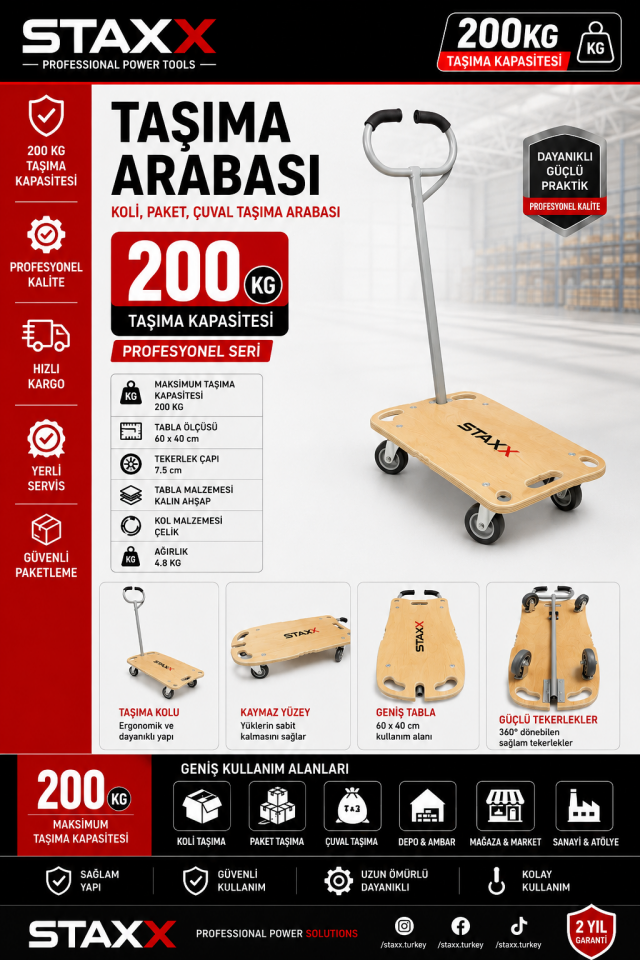 100KG Katlanır Taşıma Arabası | 70 L Katlanabilir Kasa | Merdiven Çıkan 360° Teker | Kamp • Market