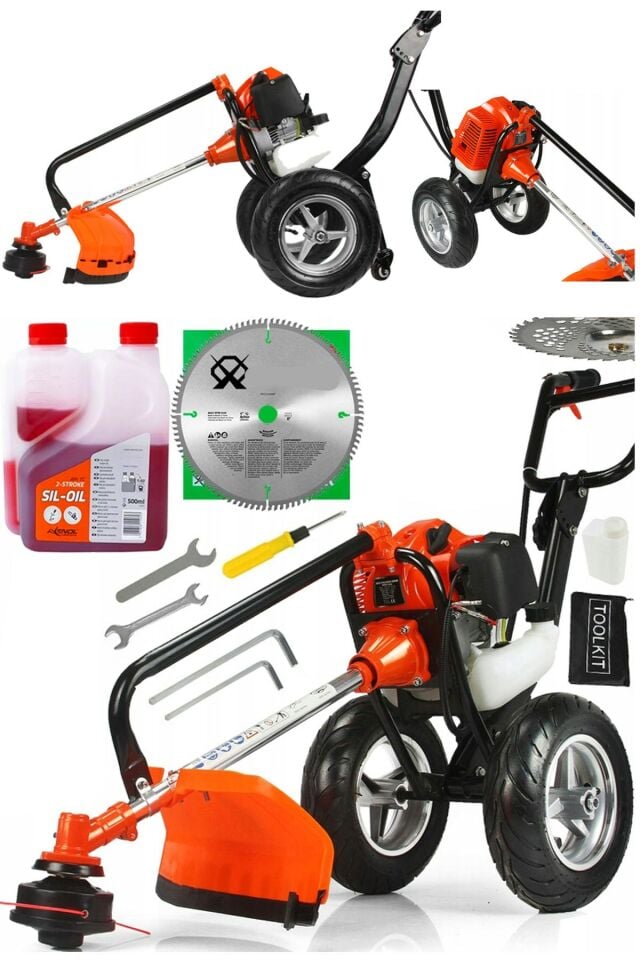 Btt9900 4x4 Quadron 2 Zamanlı Tekerlekli Benzinli Motorlu Çapa Makinesi Tırpan Çim Biçme Kesme Mak