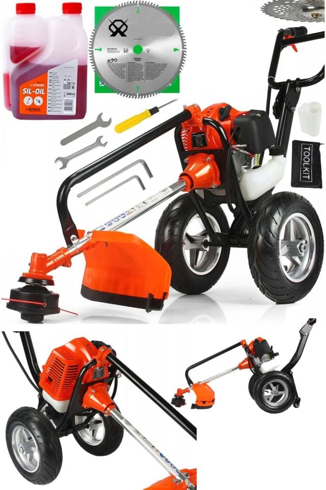 Btt9900 4x4 Quadron 2 Zamanlı Tekerlekli Benzinli Motorlu Çapa Makinesi Tırpan Çim Biçme Kesme Mak
