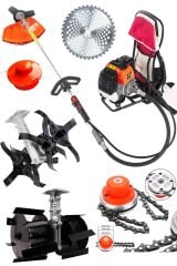 Turbo9900X Benzinli Çim Ot Çayır Biçme Sırt Tırpan Makinesi + Toprak Eşeleme ve Çapa Aparatı