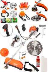 Süper Premio Serii 14HPX Kömürsüz Motor Turbo Benzinli Çim Ot Çalı Biçme Kesme Yan Tırpan Makinesi