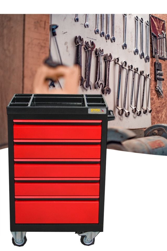 PROFESYONEL XL SERİ 5 Çekmeceli Alet Dolabı İçi Boş Atölye Usta Set Takım Arabası