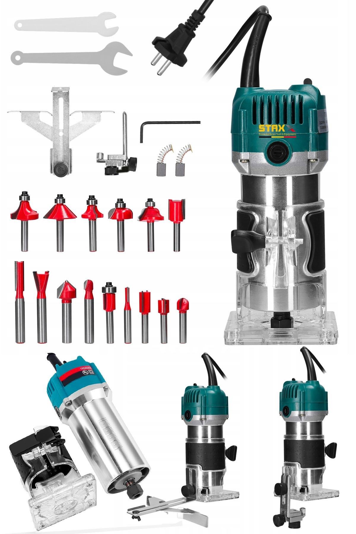 3500 Watt Mini Freze Formika Traşlama Makinesi 6mm Pens (Devir Ayarsız) + 12 Parça Freze Ucu