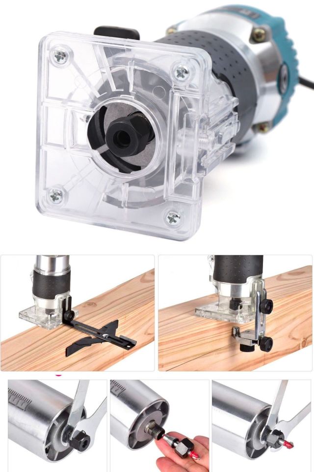 Bakır Sargılı 3500 Watt Titanyum Motor Mini Freze Formika Traşlama Makinesi 6mm Pens (Devir Ayarsız)