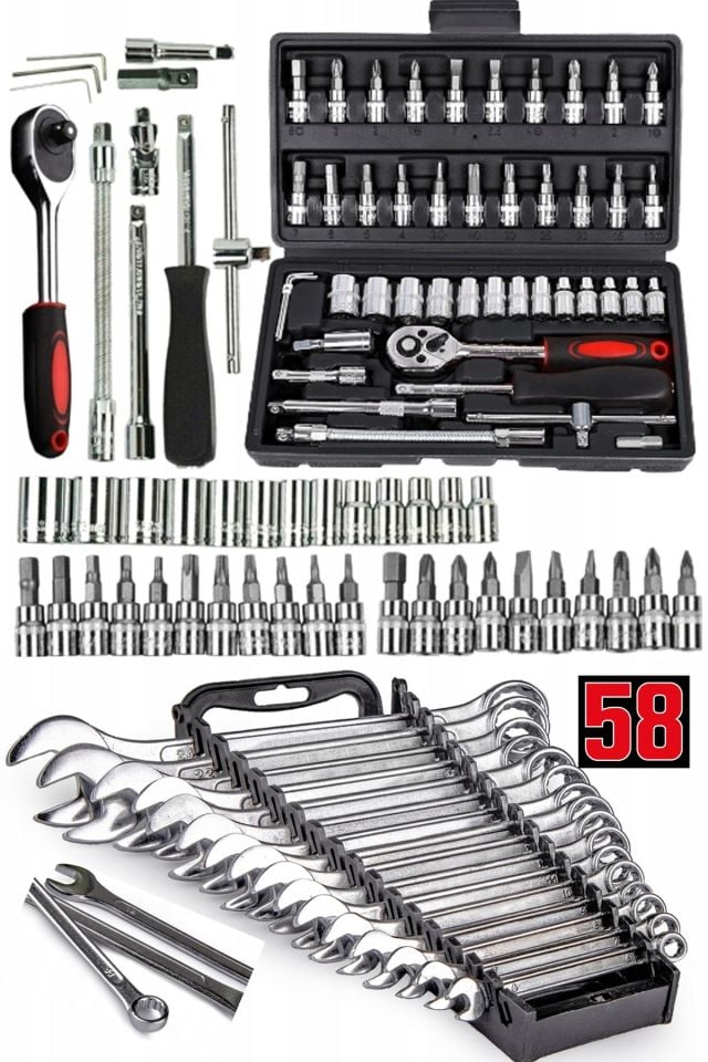 Staxx 58pcs Lokma Takımı Seti 1/4' + 12 Parça Açık Ağız Anahtar
