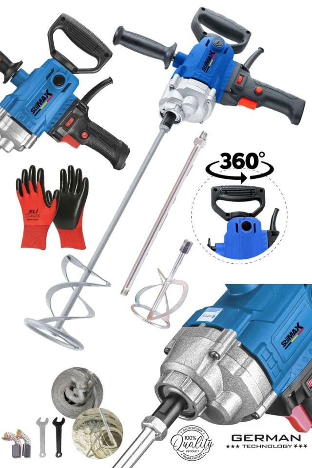 Devir Ayarlı El Tipi Dikey Boya ve Harç Karıştırıcı Mikser Çok Amaçlı Karıştırma Çırpıcı 2500W