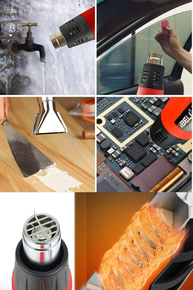 RED 5000 W Çift Kademeli Sıcak Hava Isı Tabancası Çift Kademeli Termik Koruma Bakır Rezistant 1100 C