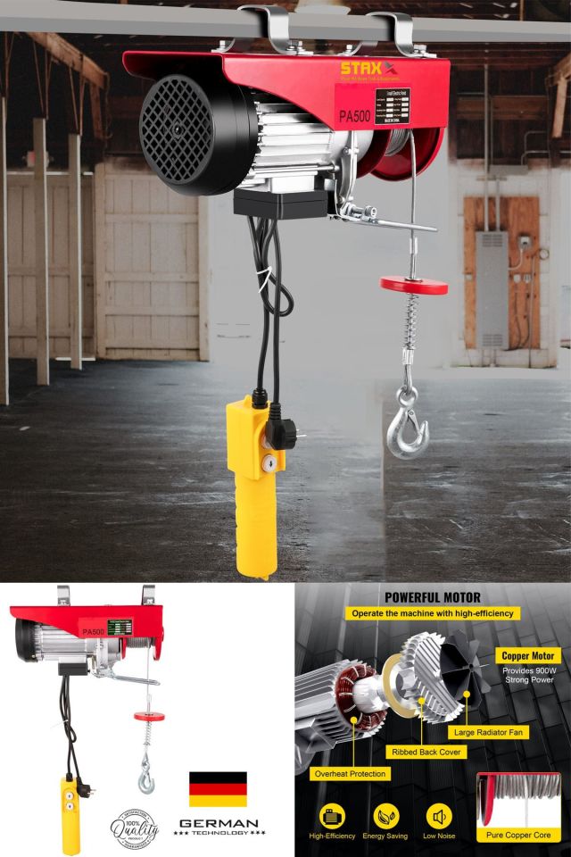 Elektrikli Motorlu Vinç Caraskal 250/500 Kg 220v 20m Halat Zincir Kaldırma Makinesi Kumandalı