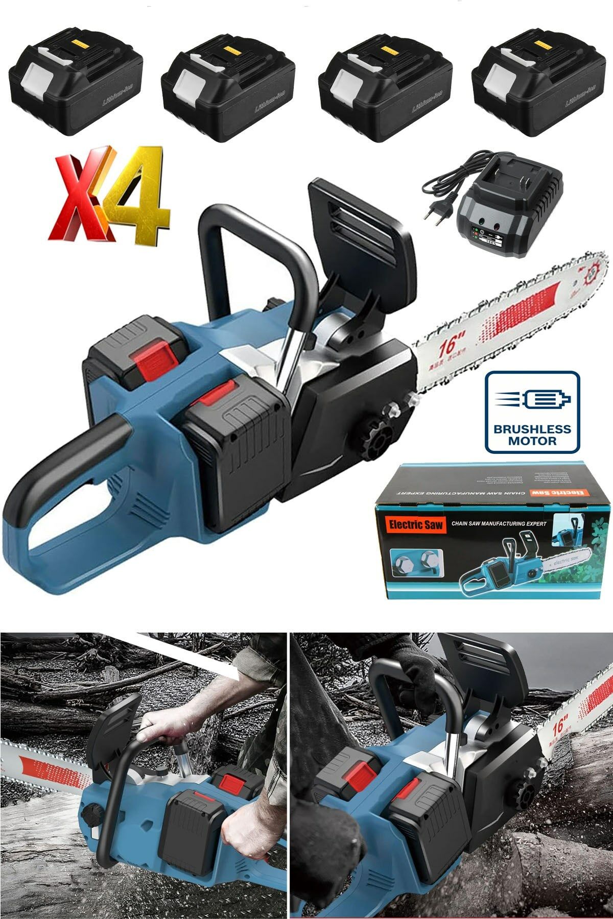 Torks 88 Vf 5 Amp Samsung X4 Akülü Ağaç Dal Odun Kesim Makinası 40 Cm Pala Full Performans