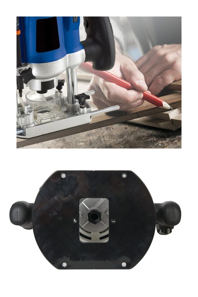 Germany 3500 Watt 6 Kademe Devir Ayarlı Dikey Formika Freze Makinesi 8 Mm Pens + 12 Adet Uç Seti