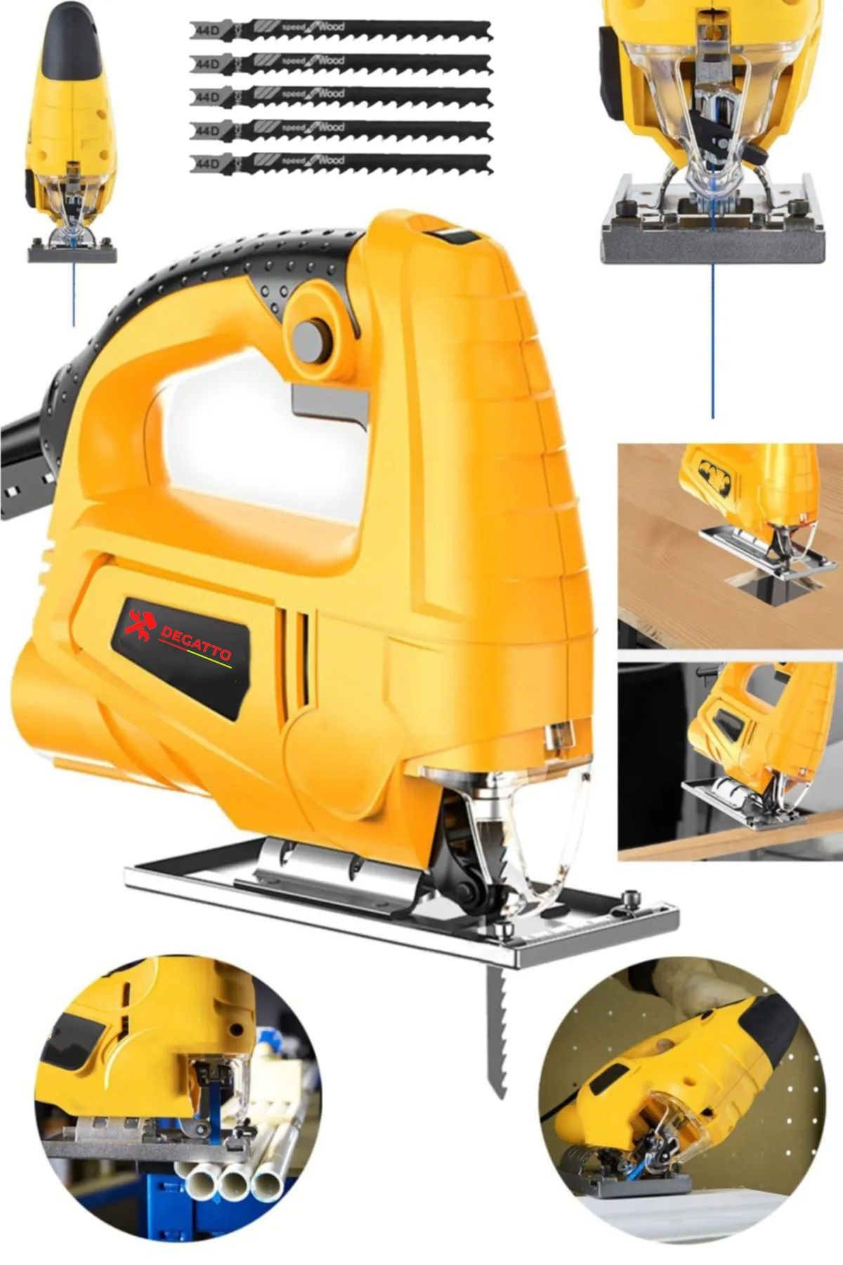 Alman Metal Dişli 6 Kademe Devirli Bakır Sargılı Dekupaj Testere Makinesi 5000W + 5 Bıçak Hediyeli