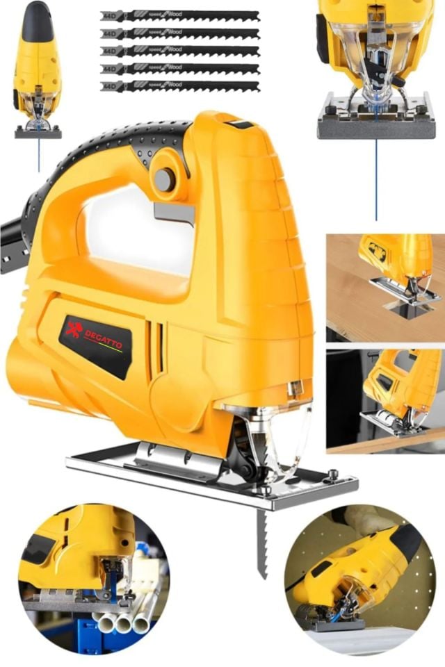 Alman Metal Dişli 6 Kademe Devirli Bakır Sargılı Dekupaj Testere Makinesi 5000W + 5 Bıçak Hediyeli