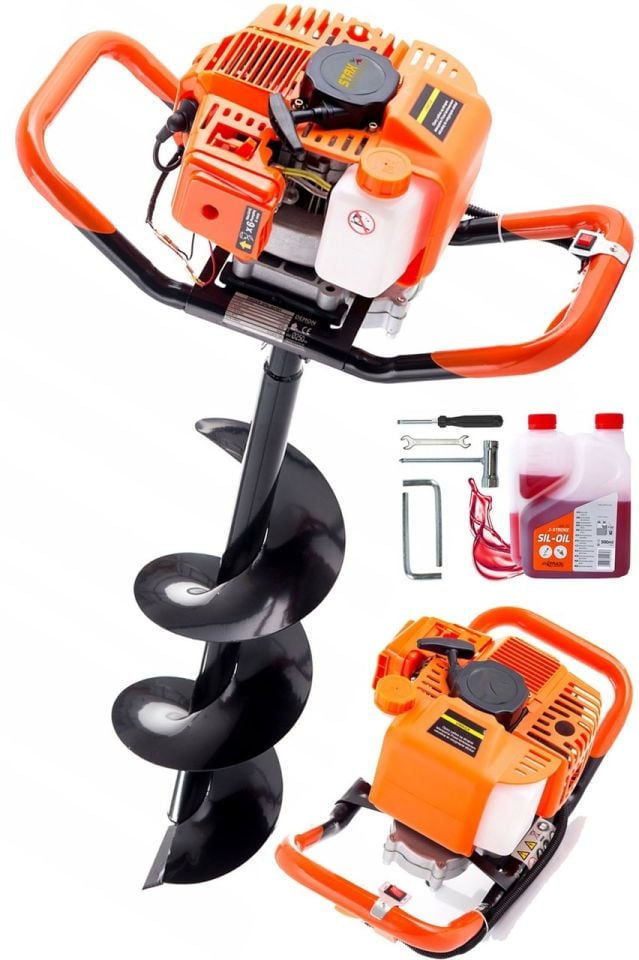 Staxx SGD520 52CC 3HP Benzinli Toprak Burgu Fidan Dikme Makinesi 15Cm Burgu Ucu