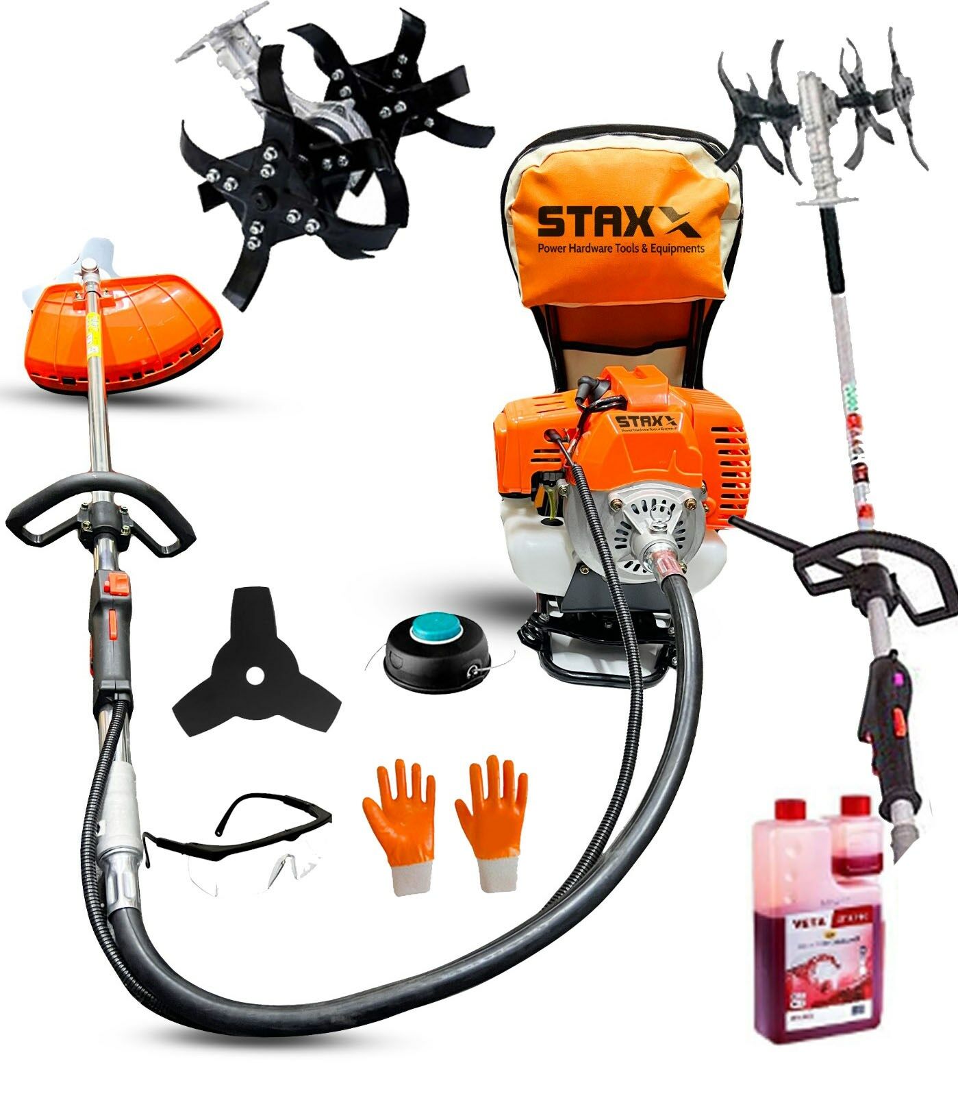 Staxx Power ST9800 Benzinli Tırpan Ot Biçme Makinesi + Çapa Apara