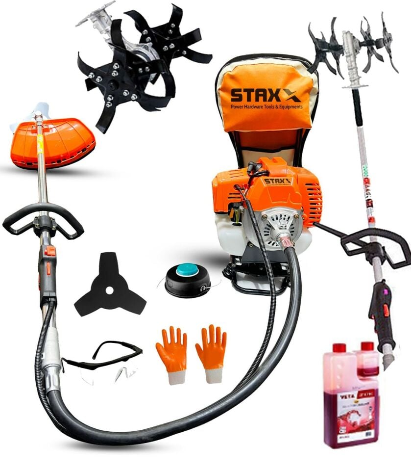 Staxx Power ST9800 Benzinli Tırpan Ot Biçme Makinesi + Çapa Apara