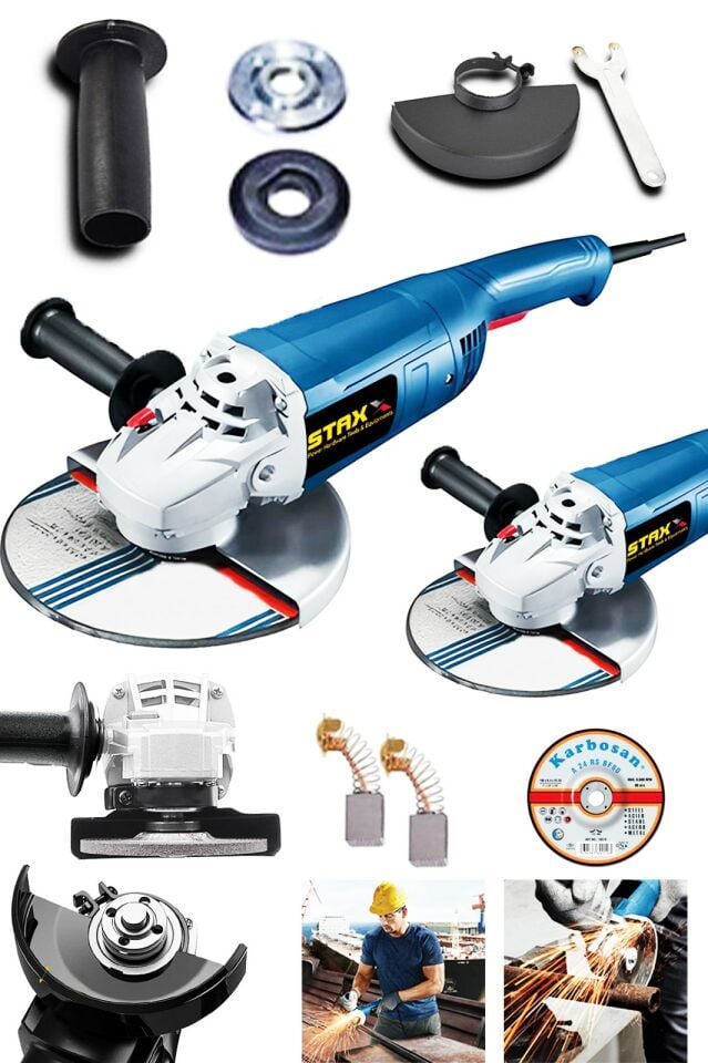 Staxx Power ST180AG 2400W 180mm Büyük Boy Taşlama Makinesi + Taş