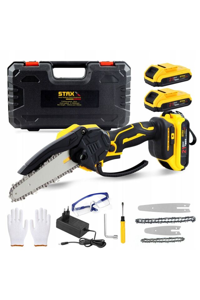 21V 3Ah Kömürsüz Motor Çift Akülü 12-15 cm Çift Pala Dal Budama Bıçkı Makinası Seri Kullanım