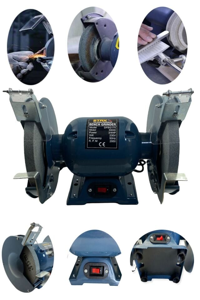 Staxx Dfbg200 200 Mm 550 Watt Balta Bıçak Bileme Çark Taş Motoru