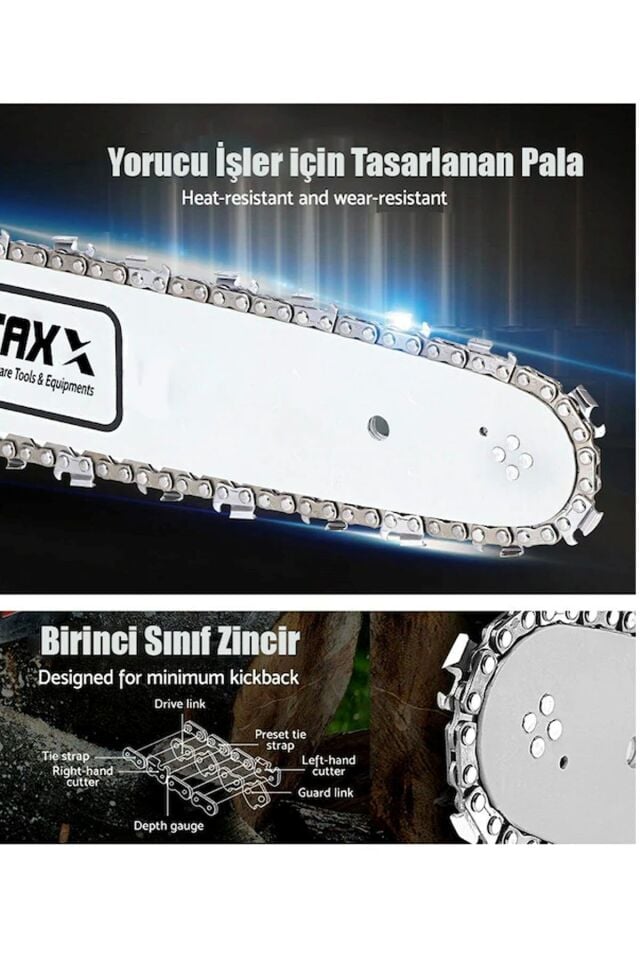 Ağaç Kesme Makinesi Benzinli Motorlu Testere 63cc 7.9hp Zinc .
