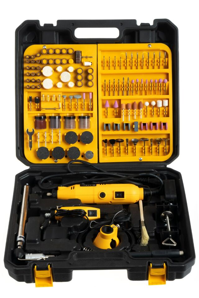 Staxx Power Super500 500 W Devir Ayarlı Çift Gravür Oyma Taşlama Makinesi + 430 Parça Set