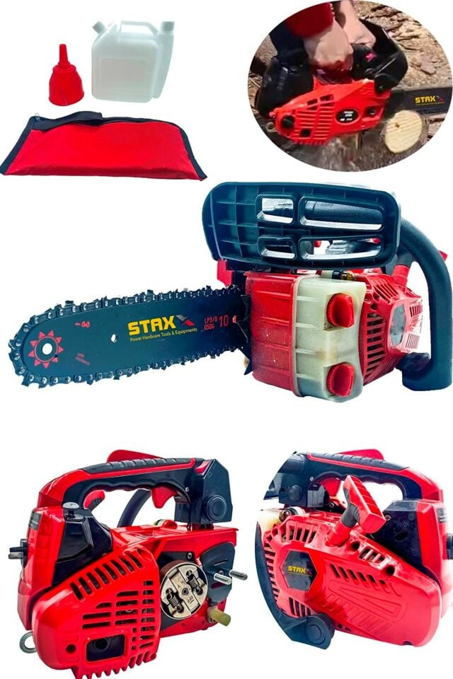 25cc Portatif Mini Benzinli Testere 30cm 13000rpm 1000w Benzinli Dal Budama Kesme Bıçkı Testeresi