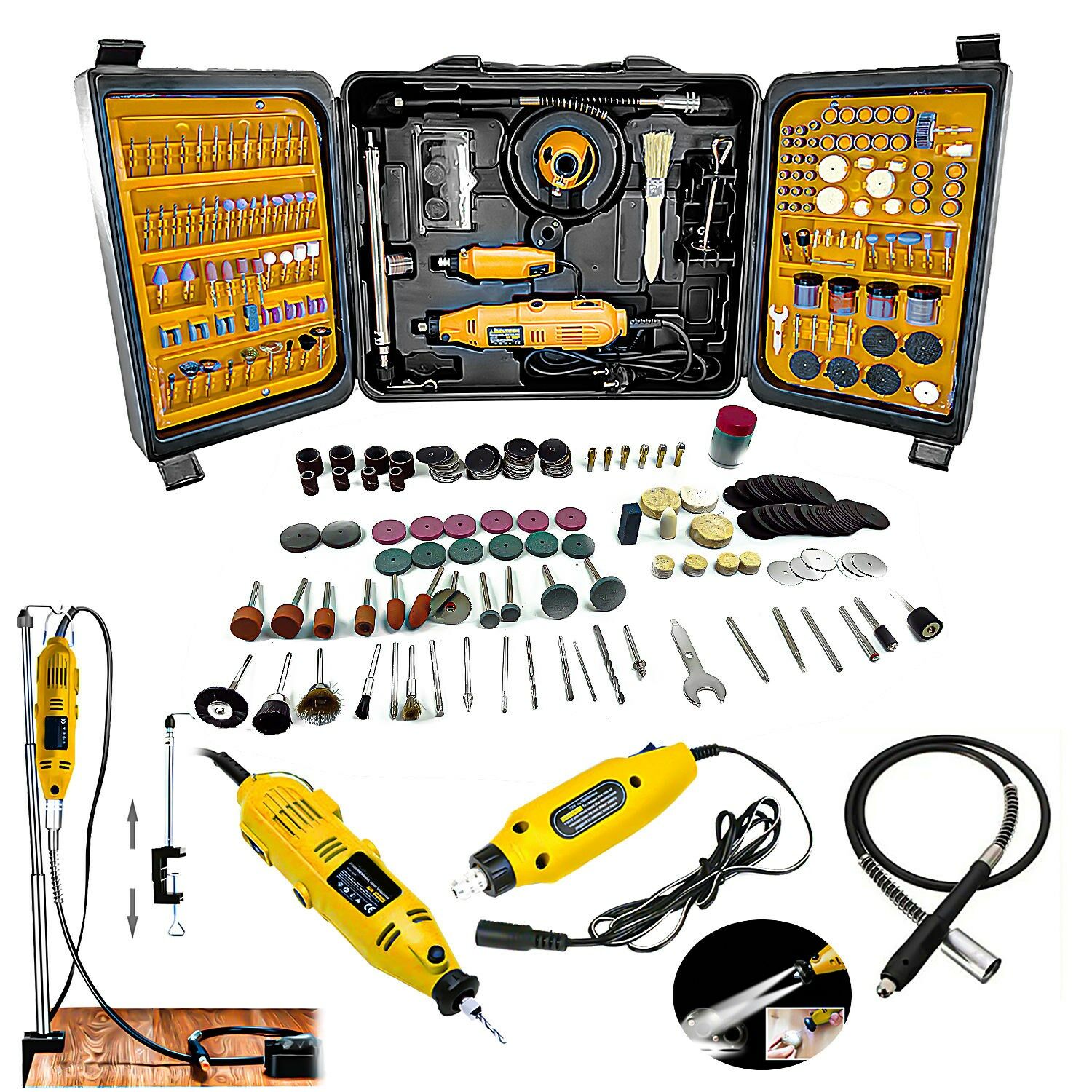 Stilmax STM405 450 W Devir Ayarlı Gravür Oyma Taşlama Makinesi + 405 Parça Set