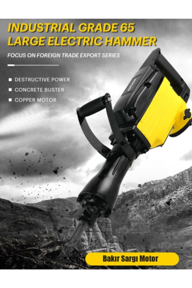Germany Fast Torq Seri Pro 19kg Kırıcı Hammer 65mm 4500 W 58 Joule Yassı Sivri Uç Hediyeli