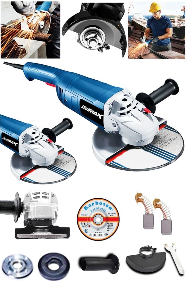 Stm180ag 2400w Büyük Boy 180mm Taşlama Makinesi Metal Kesme Spiral Jet Taşı 180mm Taş