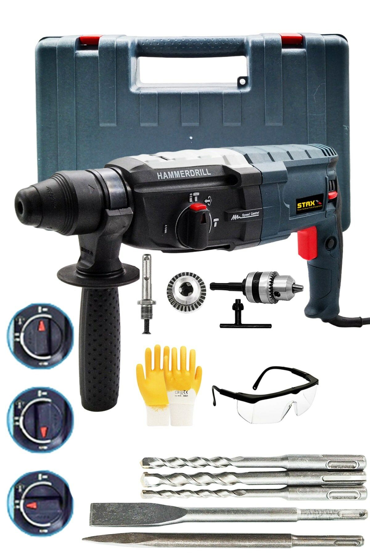 Kd3290 Metal Dişli Şanzıman Kırıcı Delici Darbeli Matkap 2-28mm Hilti 3.5 J 900w + Mandren Hediye