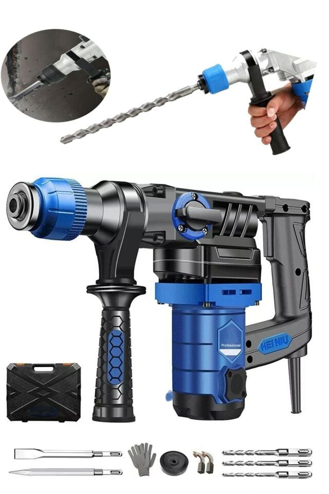 Darbeli 5.5j Yıkım Güçlü Indüksiyon Titanyum Motorlu Kırıcı Delici Hammmer Drill 1700w Sds Plus