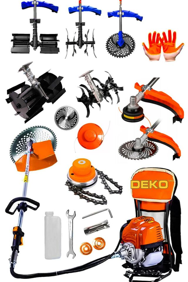 Ultra Dynamix Seri Benzinli Sırt Tipi Tırpan 20HPX Motor Çim Çayır Biçme + Toprak Eşeleme Çapa Set