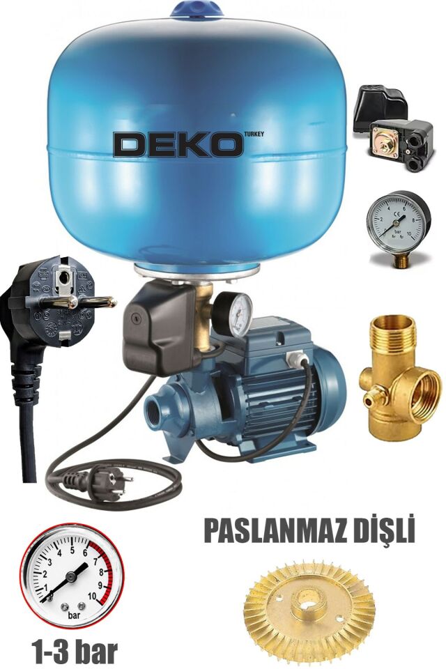 24Lt Paslanmaz Tank + Hidrofor Motoru 2 Kat 2 Daire Paket Hidrofor Seti Santrifüj Full Bakır Pompa