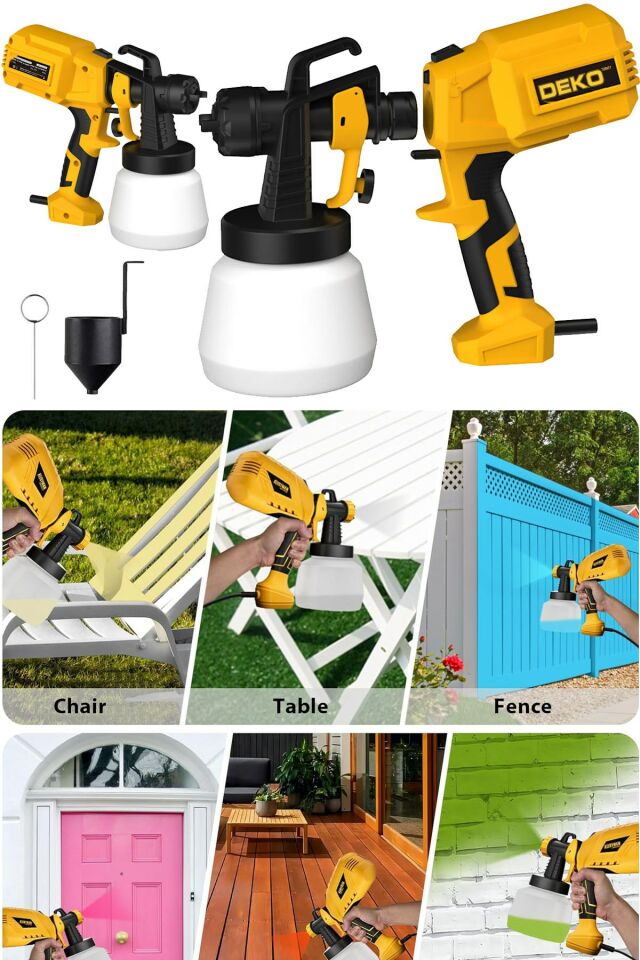 Bakır Nozullu Ultra Kaliteli 5000W Elektrikli Sprey Boya Tabancası Ev Araba Ahşap Çit Boya Makinesi