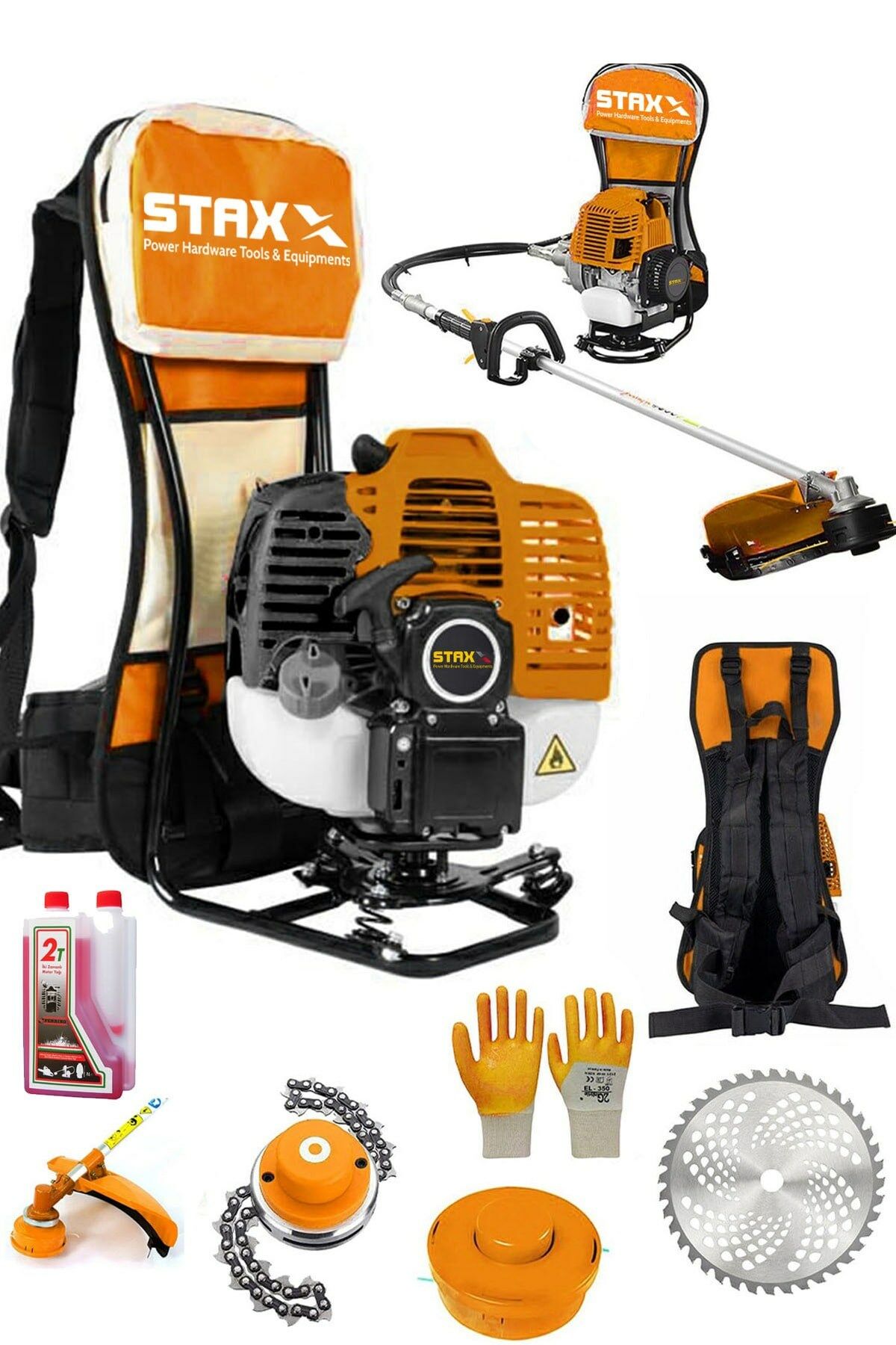 Turbo Çelik Krank 7.9hp 63cc Benzinli Sırt Tipi Tırpan Çayır Ot Biçme Makinesi +canavar Başlık +yağ