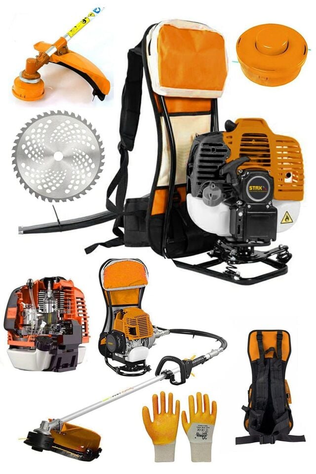 Turbo Çelik Krank 7.9hp 63cc Benzinli Sırt Tipi Tırpan Çayır Ot Biçme Makinesi +canavar Başlık +yağ