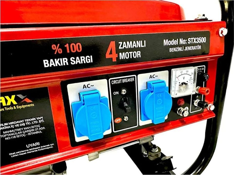 Germany Oto-Korumalı Krom Piston 4 Zamanlı %100 Bakır Sargılı 3.1 Kw Bakır Sargılı Ipli Jeneratör