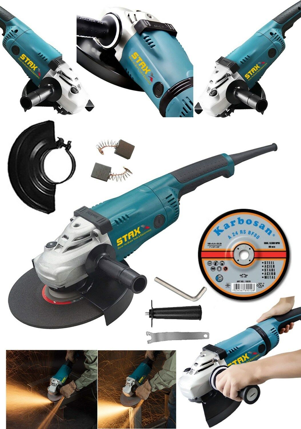 JL9040 230 mm 2600 W Bakır Sargı Otomatik Metal Dişli Taşlama ve Kesme Makinesi + Taş Hediyeli