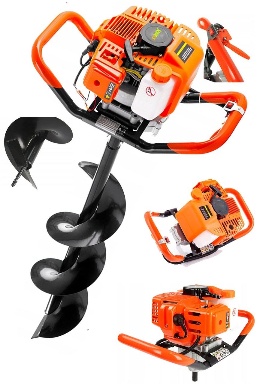 Stilmax STEA990 Benzinli Toprak Burgu Makinesi Fidan Dikme Makinesi 15cm Burgu Ucu