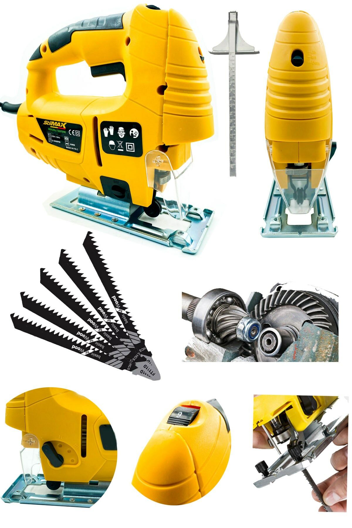 Stilmax JS40STL 4000W Profesyonel Lazerli Dekupaj Testere +Bıçak