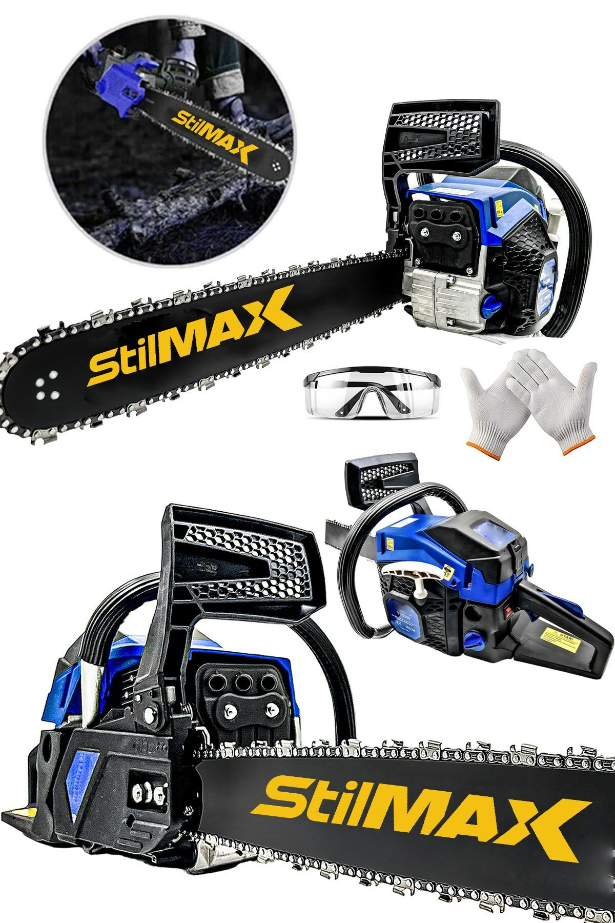 Stilmax Germany Turbo9200 Benzinli Ağaç Odun Dal Kesme Makinesi