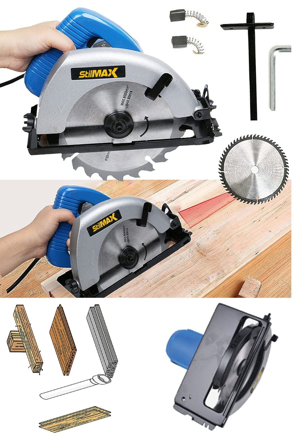 Stilmax STJL6950 1600W Ahşap Kesme Sunta Testere Makinesi