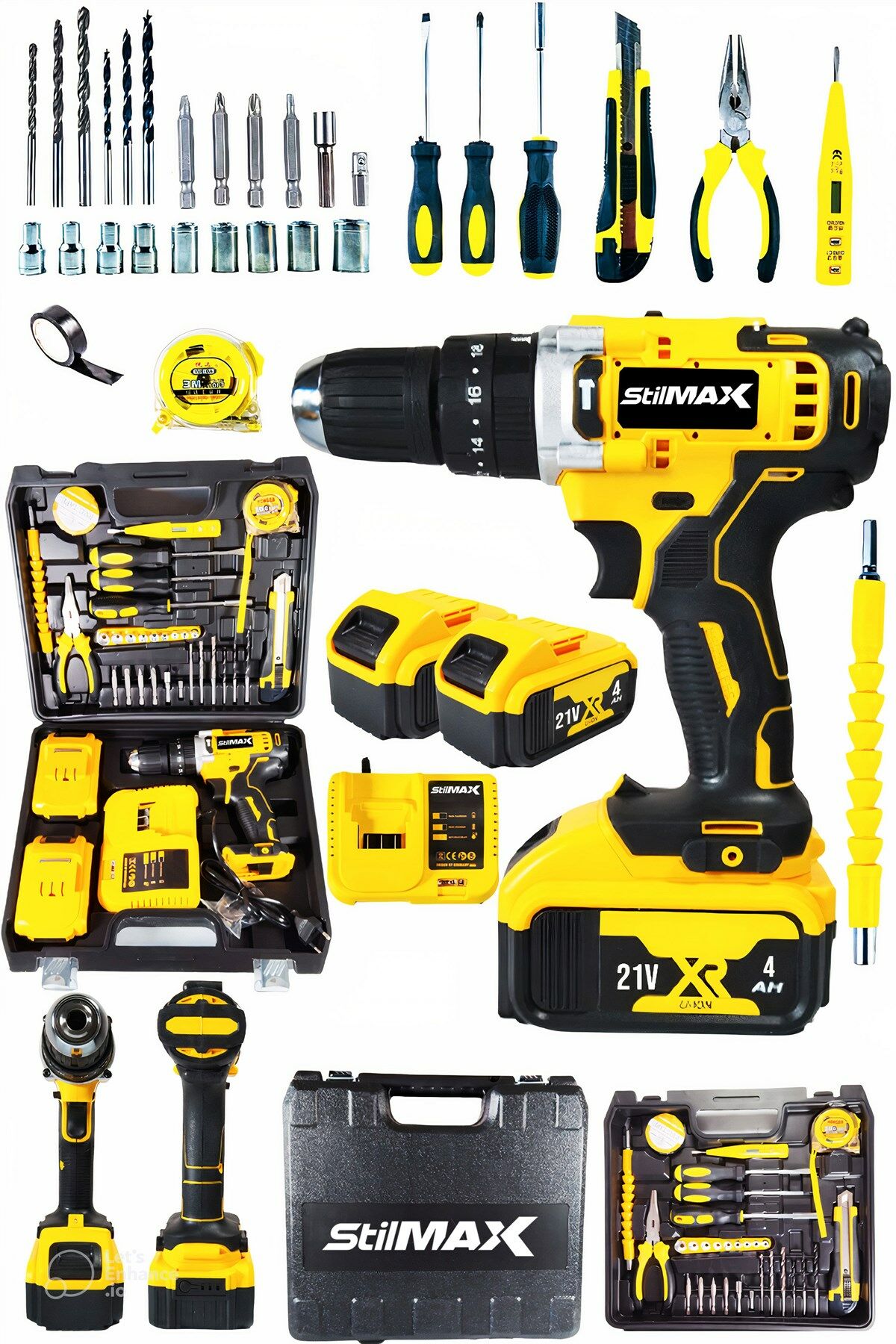Stilmax STM21V Şarjlı Matkap Çift Akülü Şarjlı Matkap 21V 4Ah