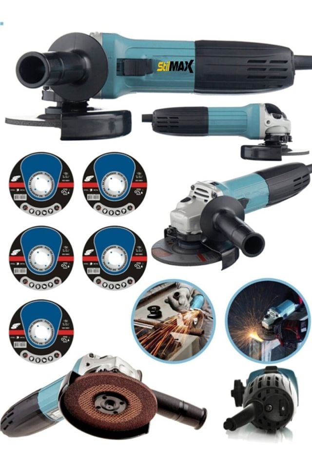 Stilmax STM1330 3000 W Hybrid Motor Devir Ayarlı Taşlama Makinesi + Taşlama 5 Adet