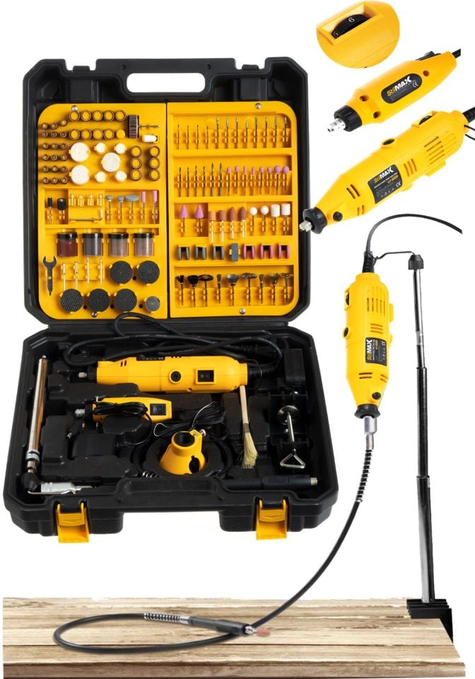 Stilmax Italy SUPER600 500 W Devir Ayarlı Çift Gravür Oyma Taşlama Set