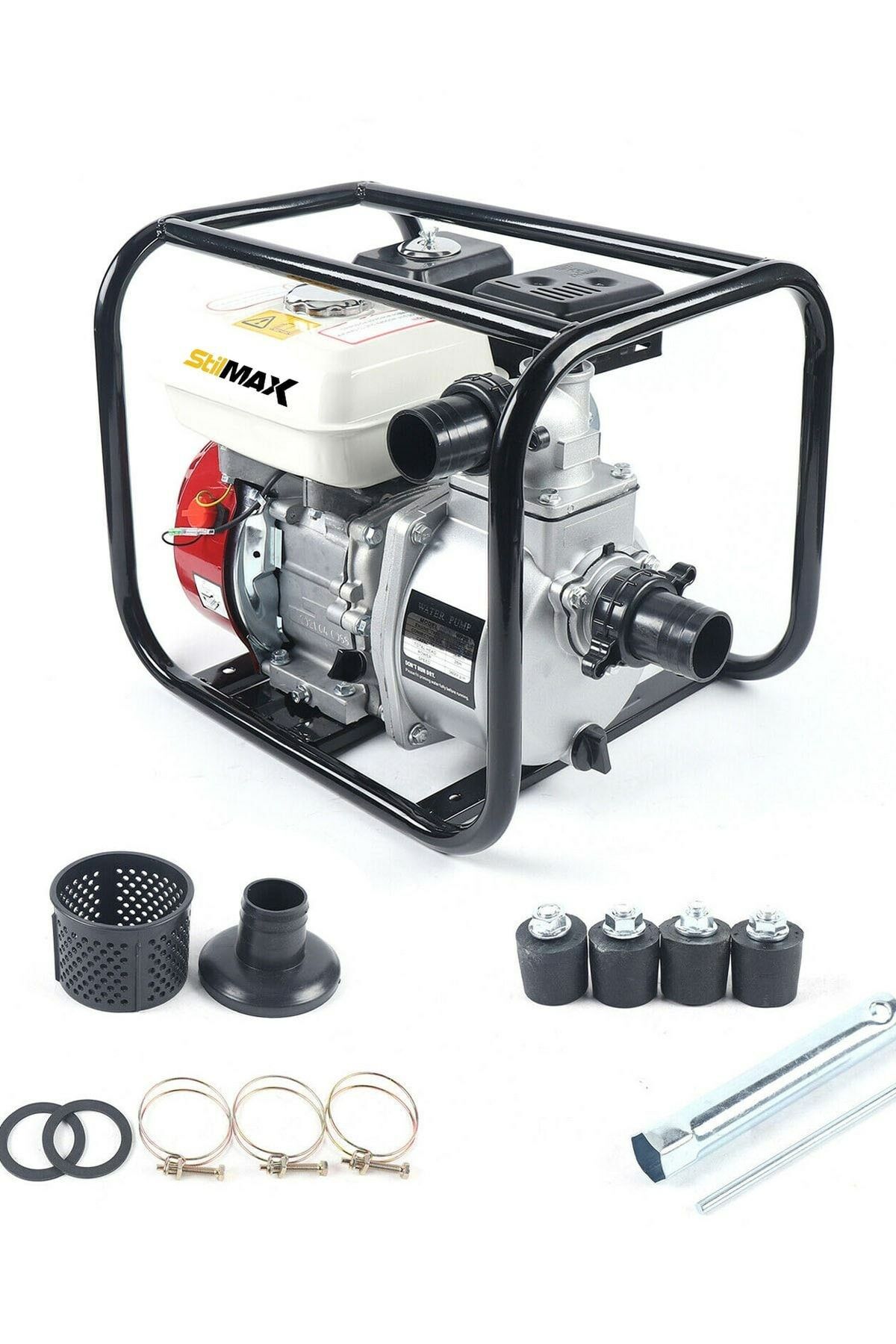 Stm50sm Parmak Metal Çift Çarklı Sistem Benzinli Su Pompası Motopump 7.5hp Güçlü Motor 7mt Emiş